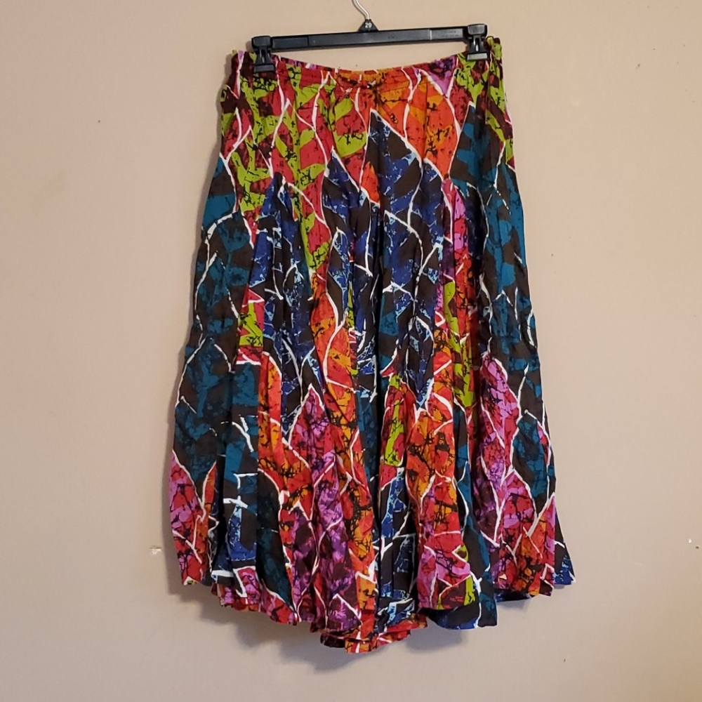 Madison Studio colorful godet skirt size 12P